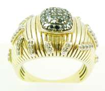 Stellar Sterling Vermeil Blue & White Diamond Ring, 9