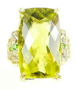 Amazing Huge Limon Quartz Sterling Ring, Size 9