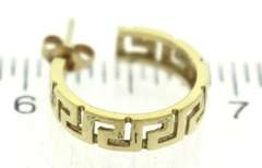 Fabulous Greek Key Hoop Yellow Gold Earrings