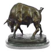 Stock Market Bull Bronze Sculpture