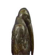 Bird Bronze Sculpture on Marble Base Statue