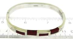 Red Jasper Inlat Hingled Bangle Bracelet