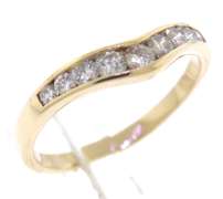 Classic 14kt YG Channel Set Curved Diamond Band