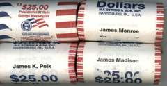 4 Different Gem BU Rolls of Presidential Golden Dollars