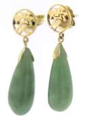 Fabulous Green Jade Dangle Earrings