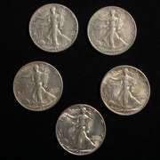 4 Sliders And Uncirculated Walking Liberty Halves