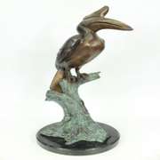 Coastal Shorebird Bronze Sculpture on Marble Base Statue