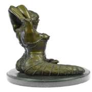 Lady Yoga Meditation Bronze Sculpture