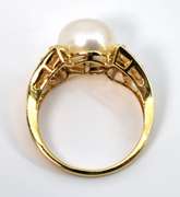 Button Pearl & White Sapphire Ring