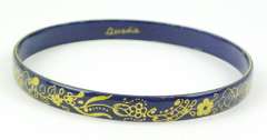 Elegant Arcadia Gilt Enameled Bangle Bracelet
