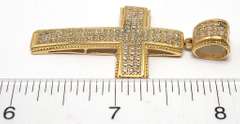 Sparkling CZ Cross Pendant in Yellow Gold