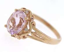 Pretty Kunzite & Diamond Accent Ring