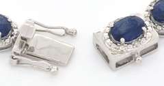 Elegant 22.51CTW Sapphire Bracelet in Sterling Silver