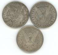1921 P-D-S Morgan Silver Dollars. Nice circs