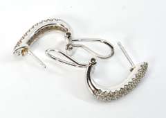 Lovely J Hoop Diamond Earrings