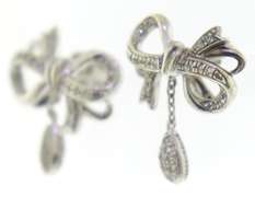 Sparkling Vera Wang Diamond Bow Earrings