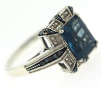 London Blue Topaz & IR Blue Diamond Ring