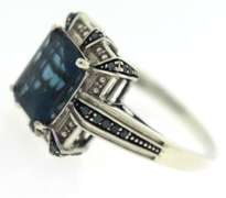 London Blue Topaz & IR Blue Diamond Ring