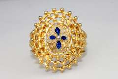 Interesting Enamel & Vermeil Ring