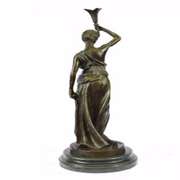 Roman Girl Bronze Statue