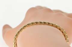 10K Yellow Gold Diamond Encrusted Z Link Statement Tennis Bracelet