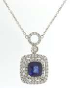 Charming Blue Sapphire & Diamond Necklace