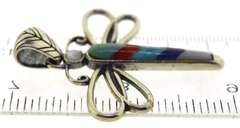 Vintage 925 sterling silver signed dragonfly pendant