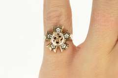 14K Yellow Gold Ornate Sigma Nu Fraternity Snake Star Enamel Ring