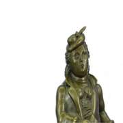Woman Bronze Figurine on Marble Base Statue