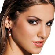 Solid White Gold Chandelier Earrings Garnet Pearl