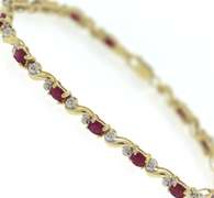 Pretty Ruby and Diamond Accent Bracelet