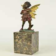 Angel Fairy Red Patins Bronze Statue