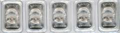 5 Indian/Buffalo 1 Troy Ounce Silver Bars in plastic