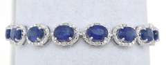 Elegant 22.51CTW Sapphire Bracelet in Sterling Silver