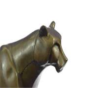 Cougar Female Lion Bronze Sculpture on Marble Base Statue