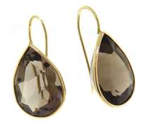 Dazzling 14kt YG Smokey Quartz Earrings