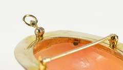 10K Yellow Gold Etched Design Victorian Carved Lady Cameo Pendant/Pin