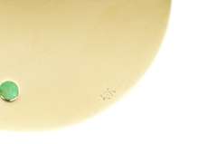 18K Yellow Gold Ornate Stylized Peruvian Face Raw Emerald Pendant