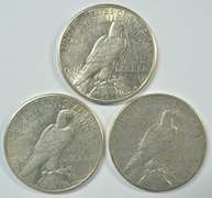 3 Semi-key date 1926-S Peace Silver Dollars