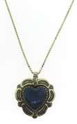 Serling Silver Blue Gemstone Heart Shaped Necklace