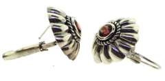 Sterling Silver Garnet Drop Earrings
