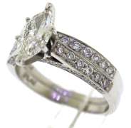Luxurious Platinum Marquise Diamond Bridal Set