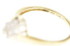 10K Yellow Gold Squared Diamond Bypass Freeform Statement Ring