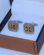 Handsome Pair Jeweled Style Cufflinks By Carelli