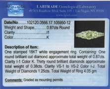 Brilliant 18kt 1.25cts Diamond Engagement Ring