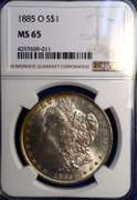1885-O Morgan Silver Dollar, MS65 NGC