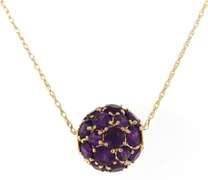 Powerful Yellow Gold Amethyst Ball Pendant