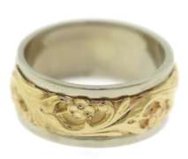 Beautiful 8mm Floral Eternity Band