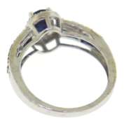 Stunning Blue Sapphire & Diamond Halo Ring