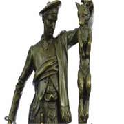 A Patinated Group of A Scottish Hunter Bronze Sculpture